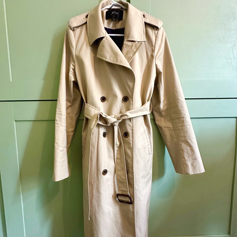 J. Crew Classic Tan/Beige Women’s Trench Coat, Size 12
